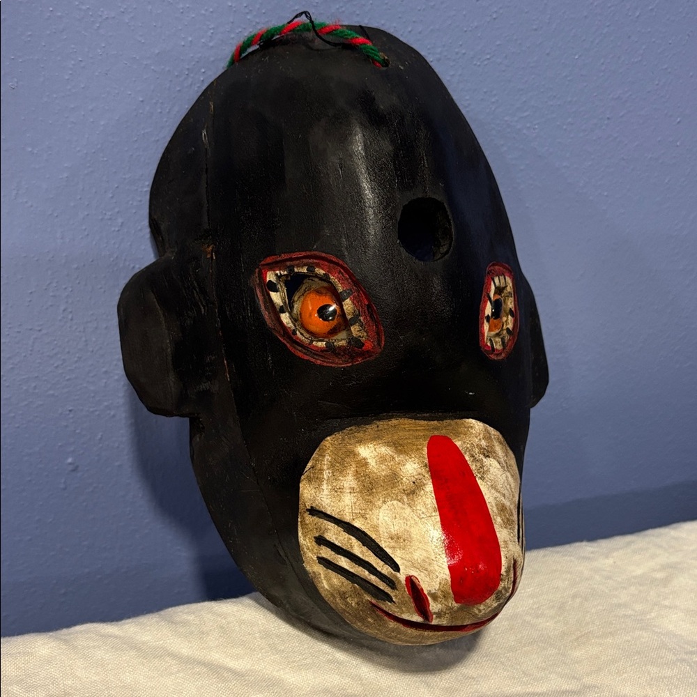 Hand Carved Wooden Monkey Face Mask